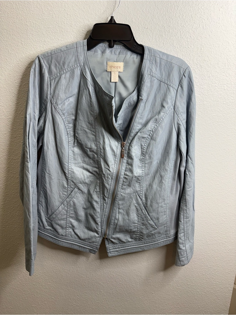 Chico’s Size 1 Medium Light Blue Jacket
